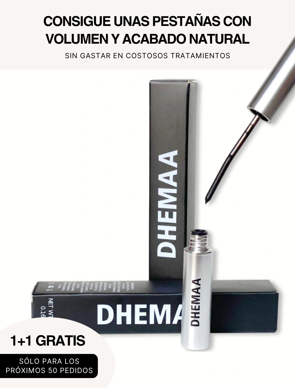 DHEMAA Máscara de Pestañas : Voluminiza y Define al Instante